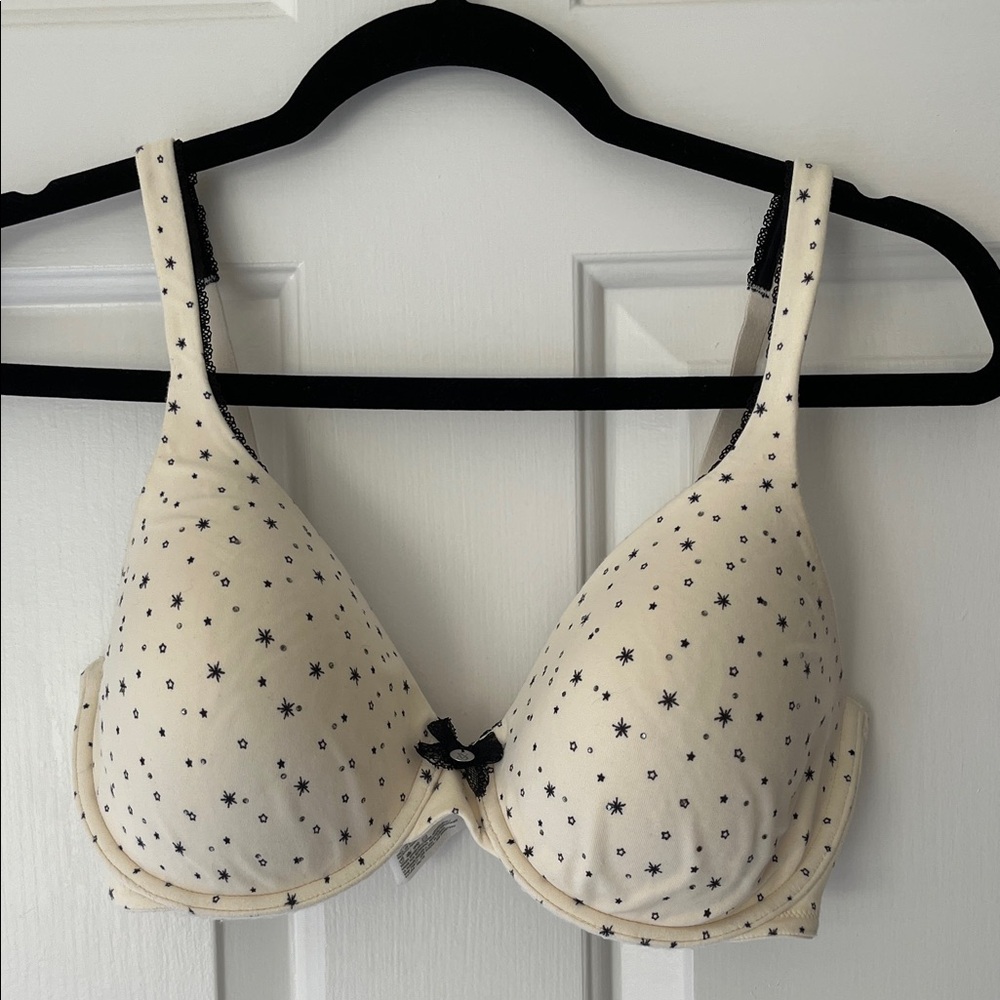 Victoria's Secret Cream and Black Star Bra